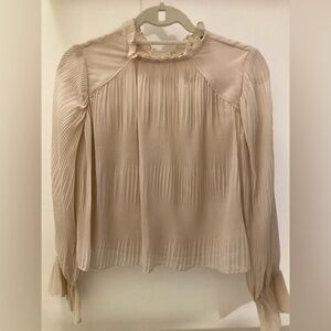 Zara Cream Pleated Women's Blouse